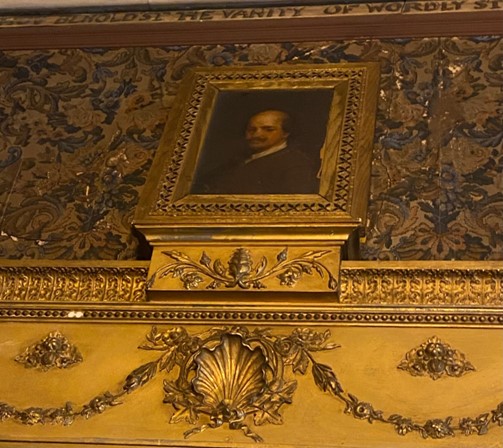 At the Players Club in Gramercy, working on a conservation project. Will be removing the layers of nicotine from cigars and cigarettes from the 1890s by removing the oil without affecting the gilding.