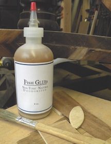 Fish Glue is Strong, Water-Soluble, Reversible and Non-Toxic. Can be used on wood, leather and paper.